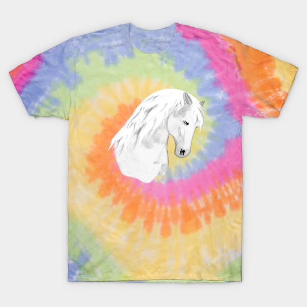 Horse Lovers White Horse T-Shirt by KC Morcom aka KCM Gems n Bling aka KCM Inspirations